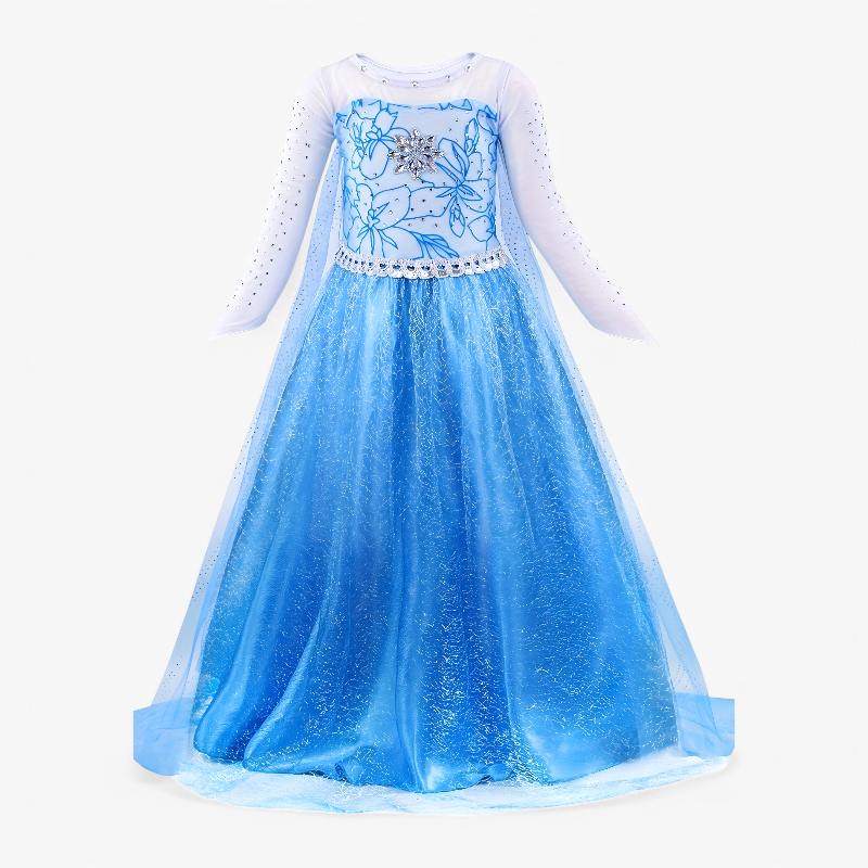 Elegante Prinsessenoutfit voor Meisjes – Inclusief Tiara, Handschoenen en Toverstaf