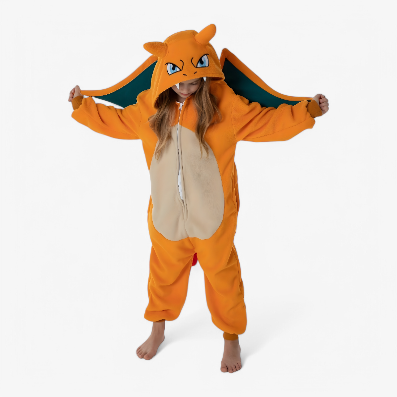 Charizard - Warme en Comfortabele Fleece Onesie-Mijn Verkleedkist