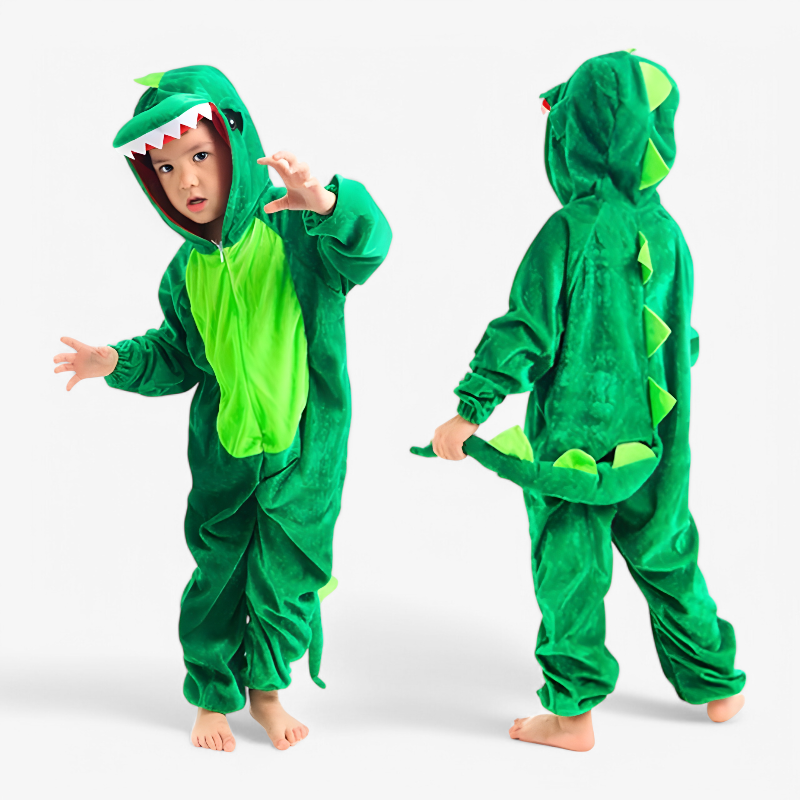 Dinosaurus Onesie voor Kinderen – Inclusief Capuchon en Staart-Mijn Verkleedkist
