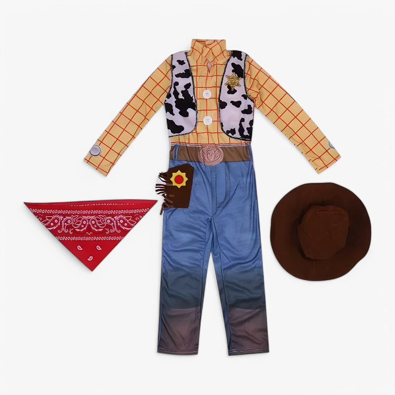 Woody Cowboy Kostuum voor Kinderen – Inclusief Hoed, Bandana en Accessoires