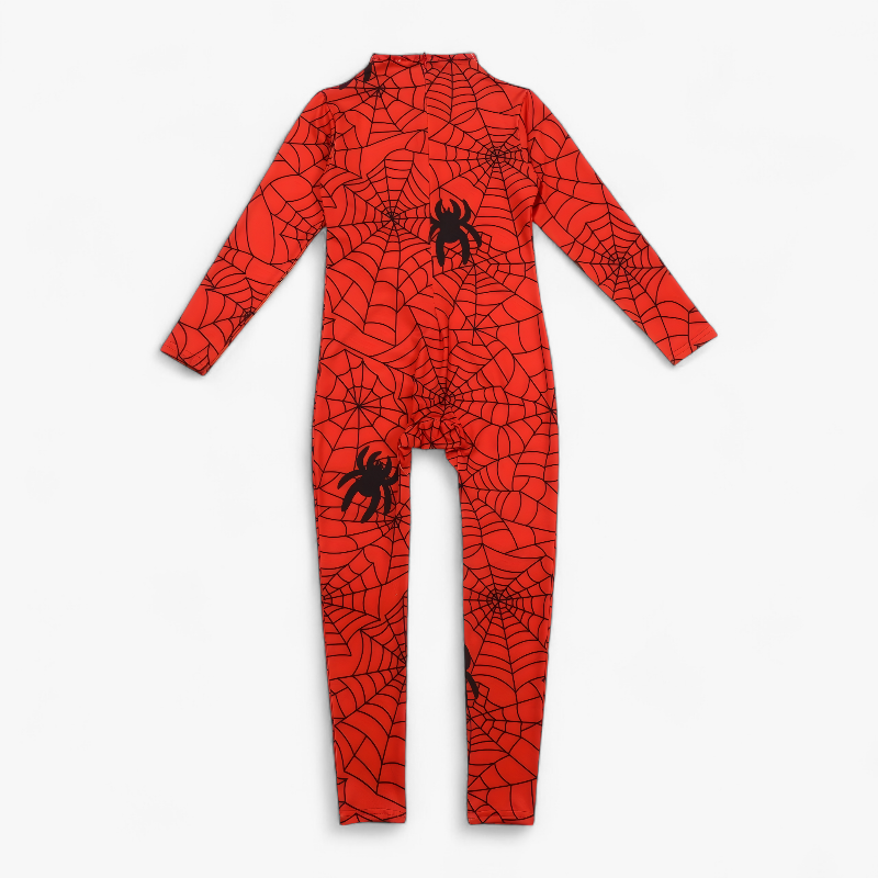 Spider Web Onesie voor Jongens – Met Lange Mouwen en Rits-Mijn Verkleedkist